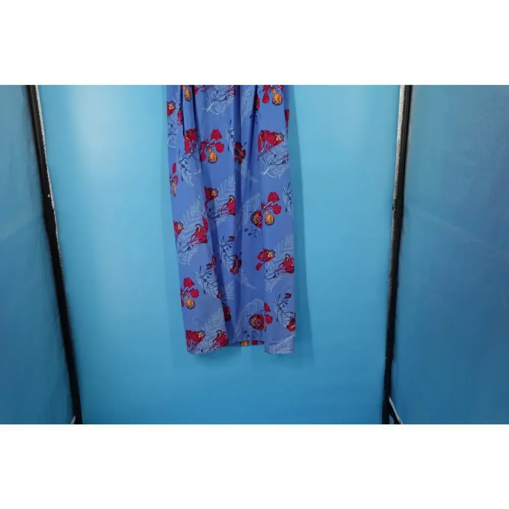 Vintage Cotton Blue Hawaiian Floral Dress